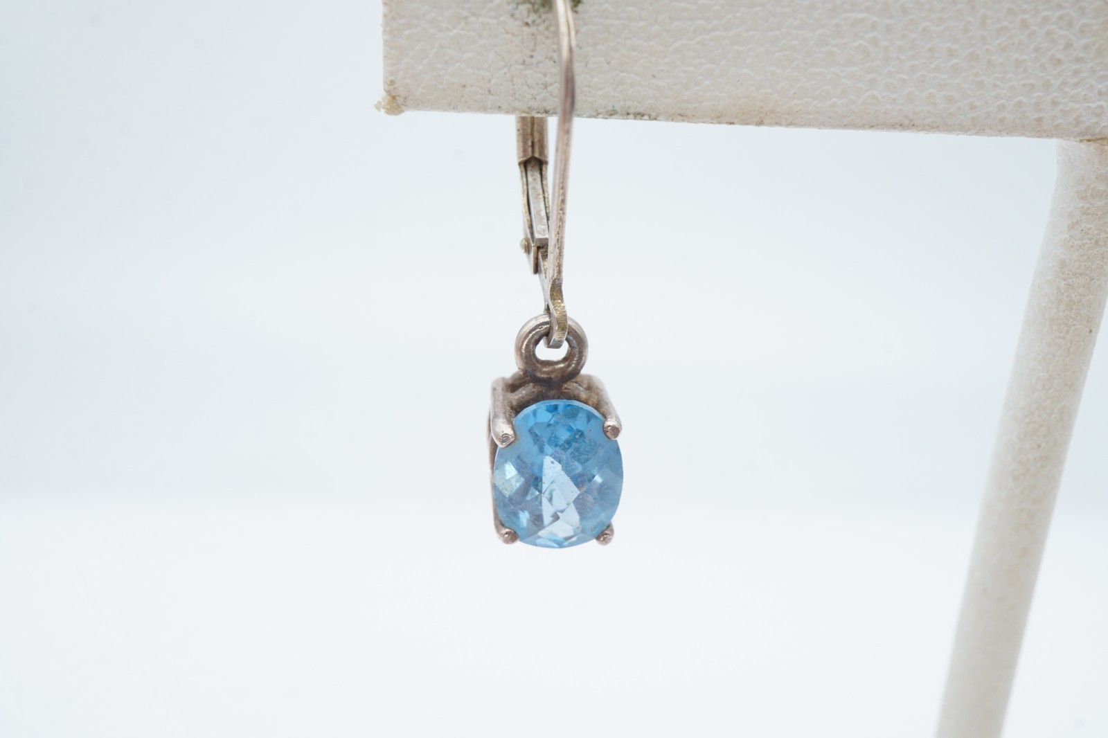 Vintage Sterling Silver 925 Blue Topaz Earrings