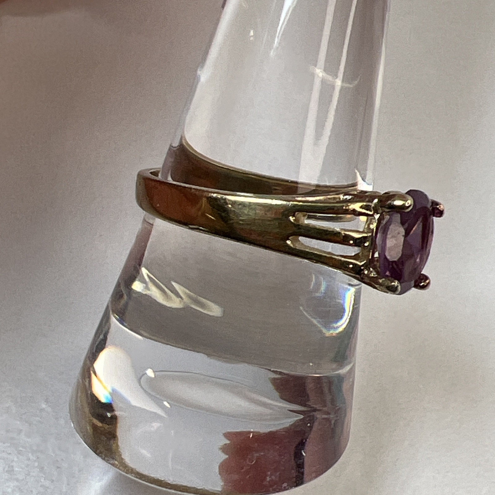 Gold Vermeil Sterling Silver Purple Sapphire Ring Size 8.25