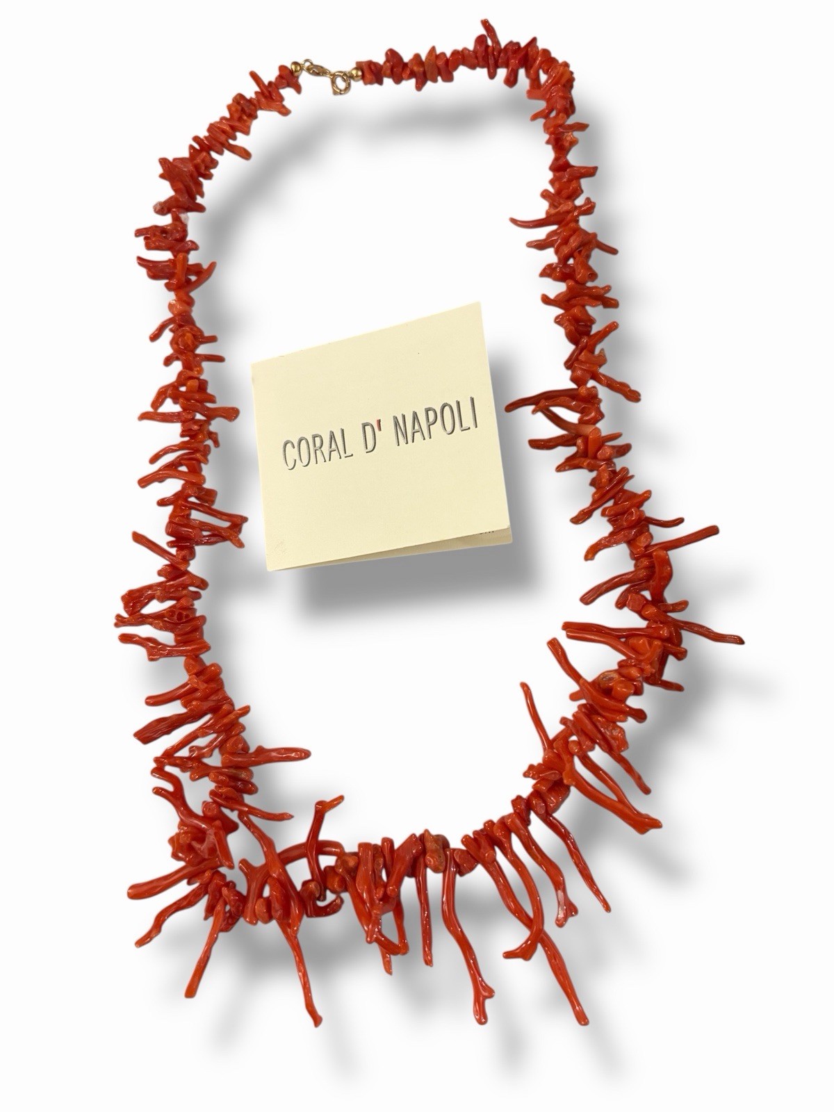 CORAL D’NAPOLI HSN Natural Red Branch Coral Graduated Bead 19″ Necklace 29g IOB