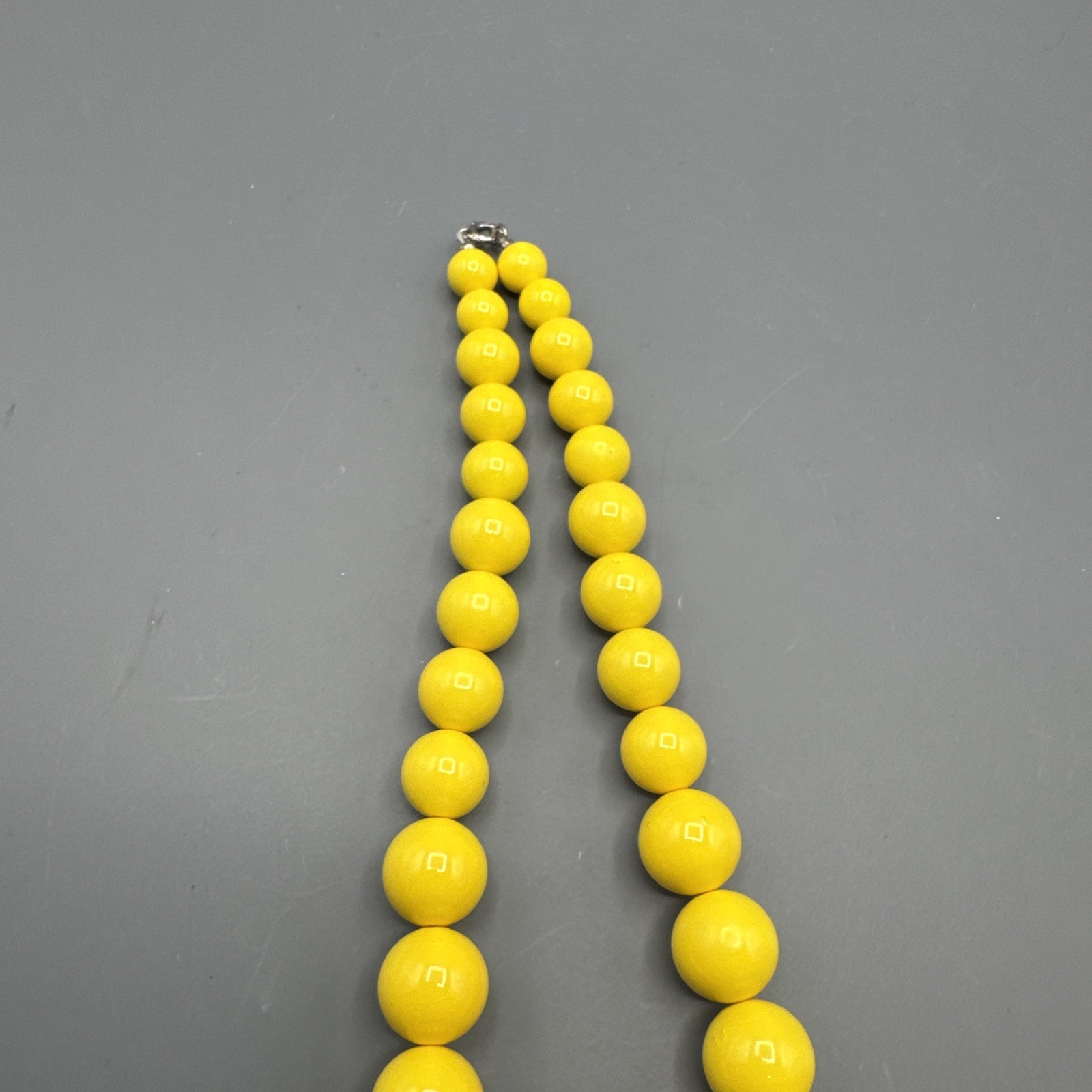 Bright Chunky Vintage Yellow Pink Beaded Statement Necklace