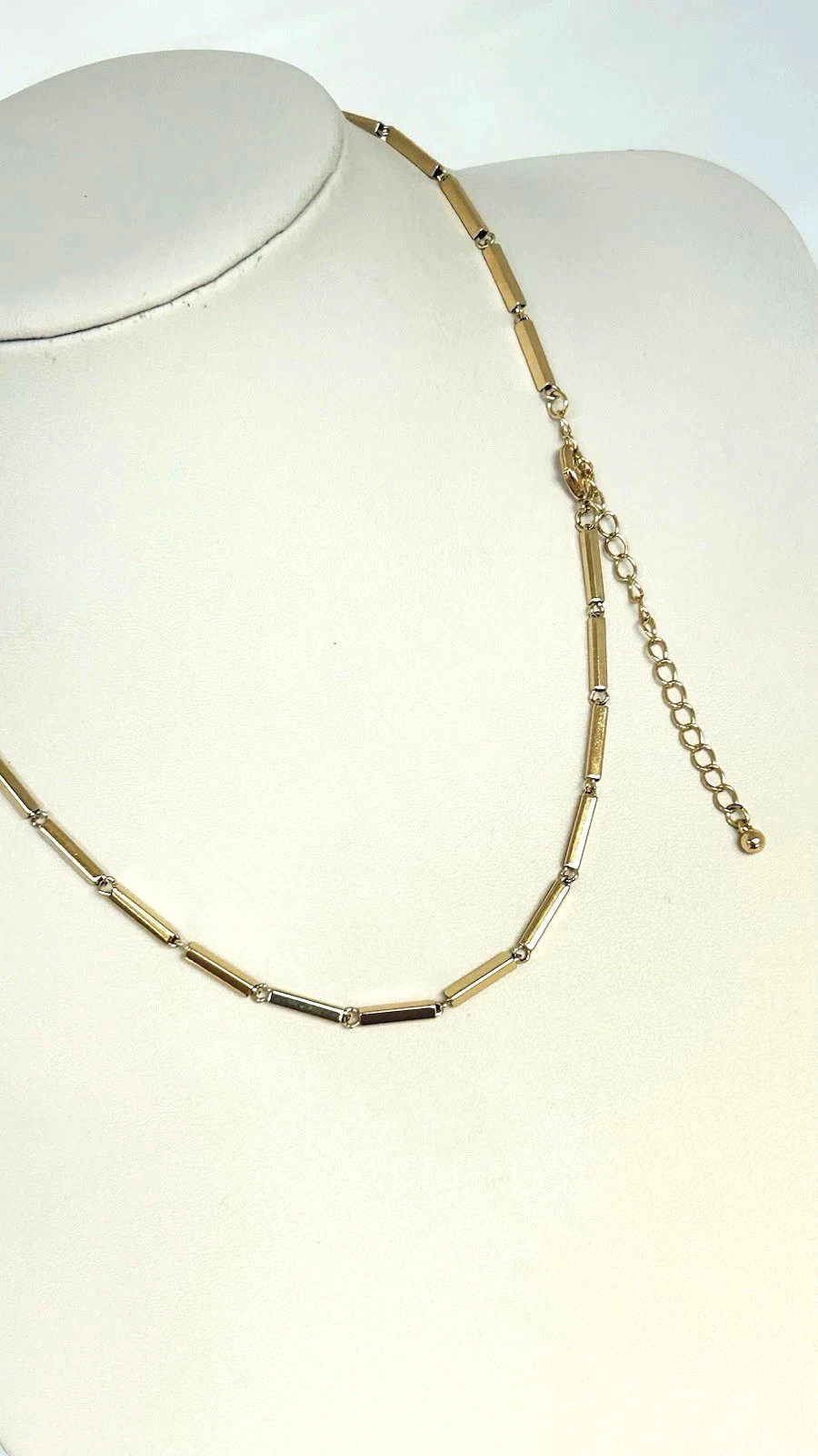 Lovely goldplated bar link chain necklace 18-20″