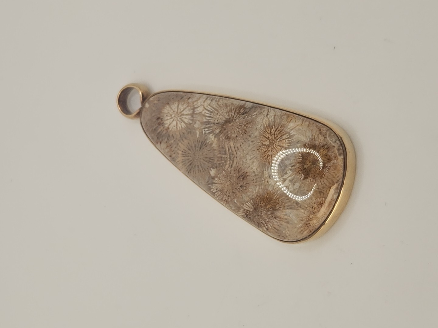 STEPHEN DWECK Large Vintage 2002 Fossil Coral Stone Bronze Pendant. Unique