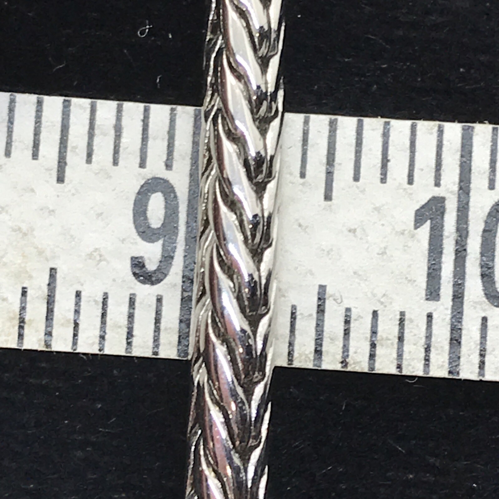 Vintage 3 mm Silver tone 20″ Spiga / Wheat Chain Necklace