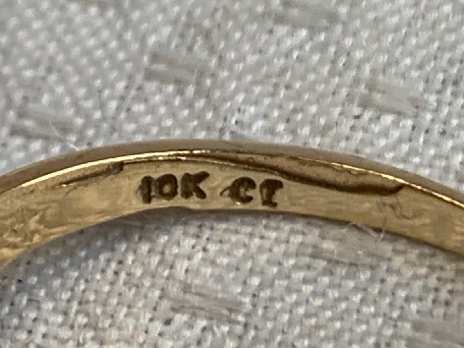 Vtg 10K Yellow Gold Ring 2.82g Fine Jewelry Size 7 Band Peach Color Stone *READ*