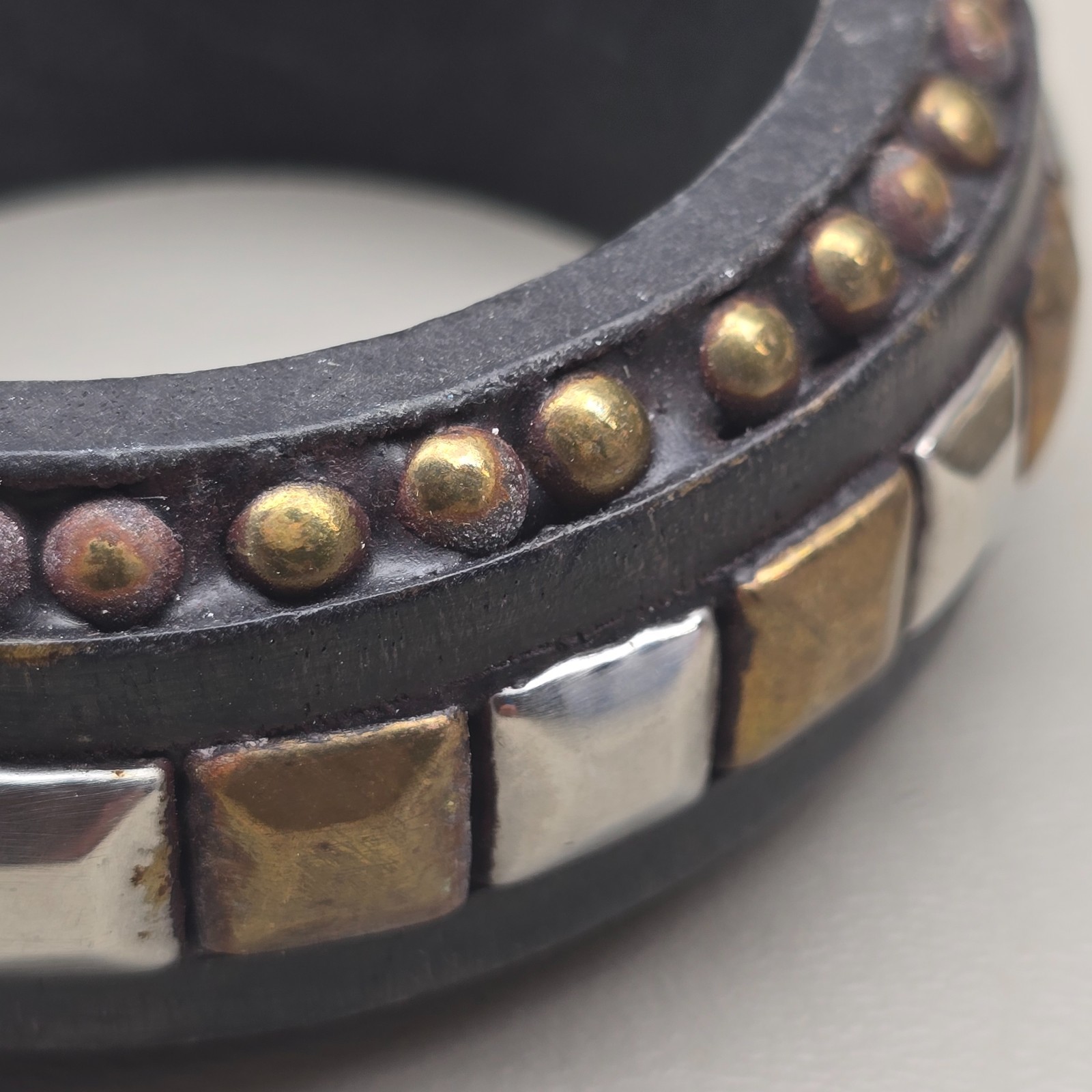 Vintage Bangle Bracelet Lot Mixed Metal Chunky Wide Statement Pair