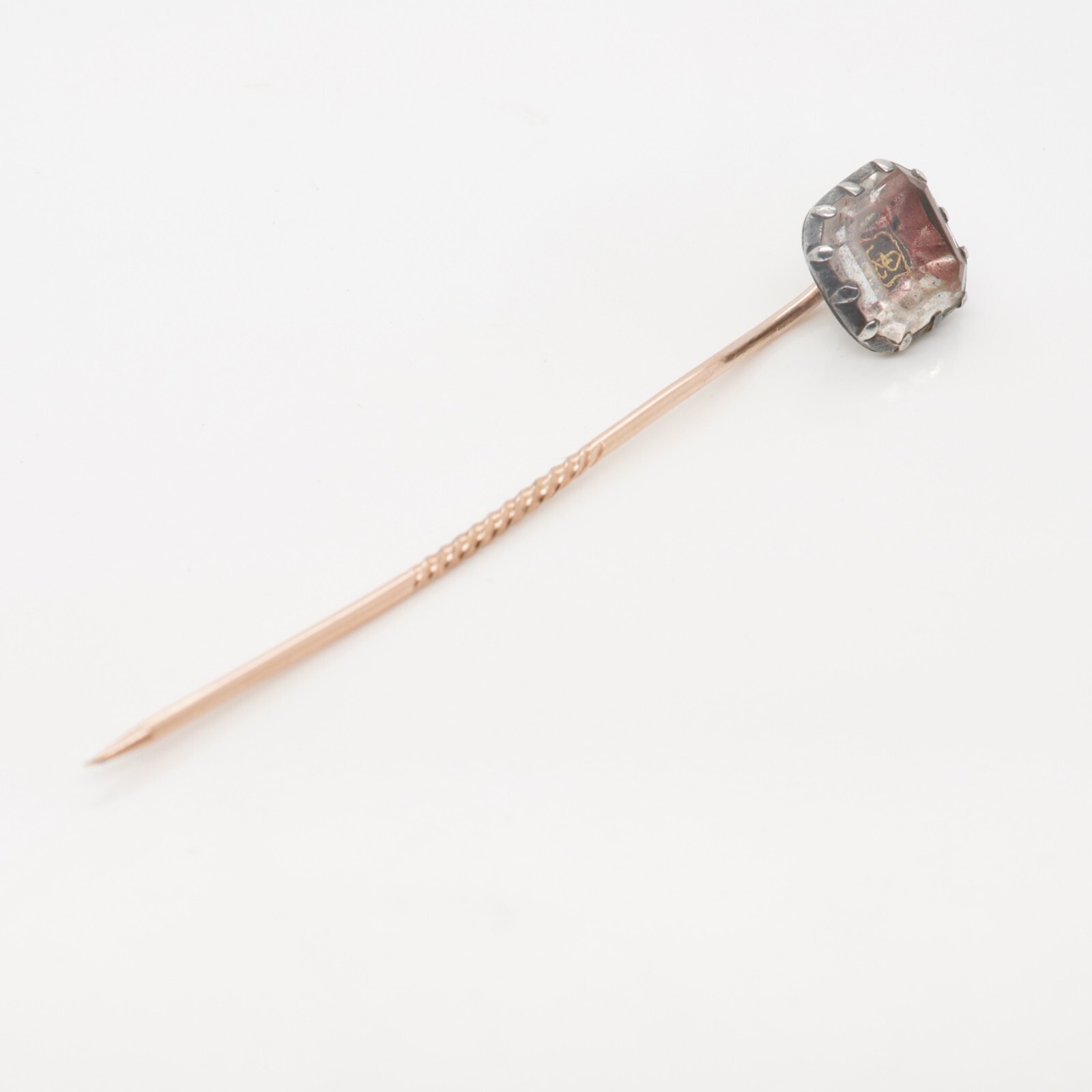 Antique 17th / 18th Century English Foiled Stuart Crystal Stick Pin