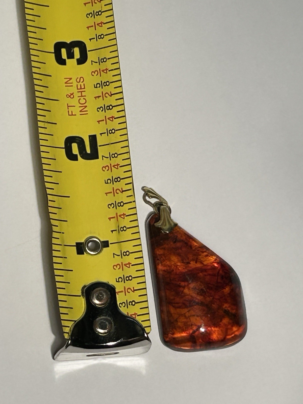 Vintage Baltic Amber Pendant Gold Bail AD Mark Honey Cognac Natural*