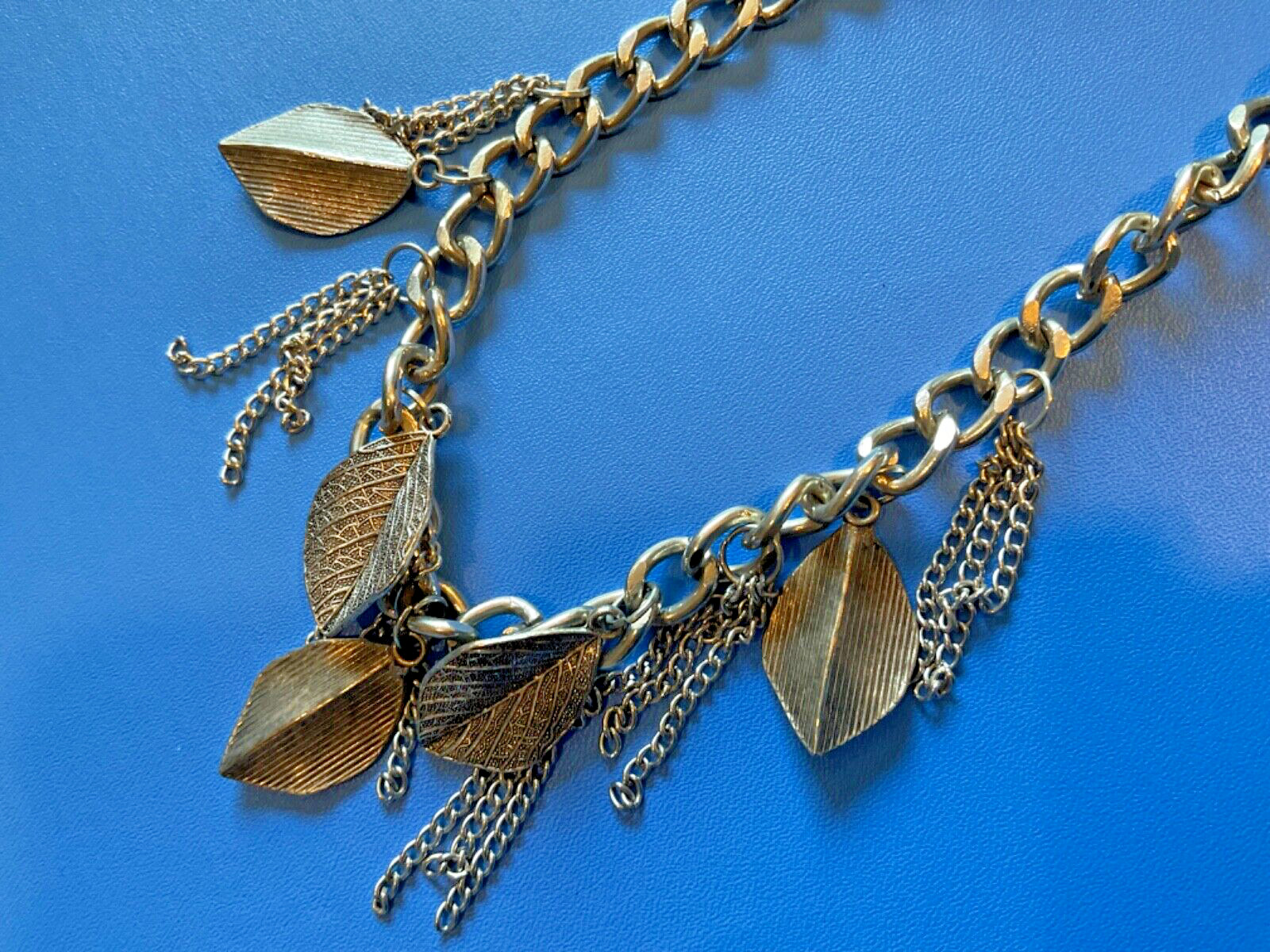 Vintage silver tone tassels cowboy MCM boho NECKLACE feather southwestern tribal