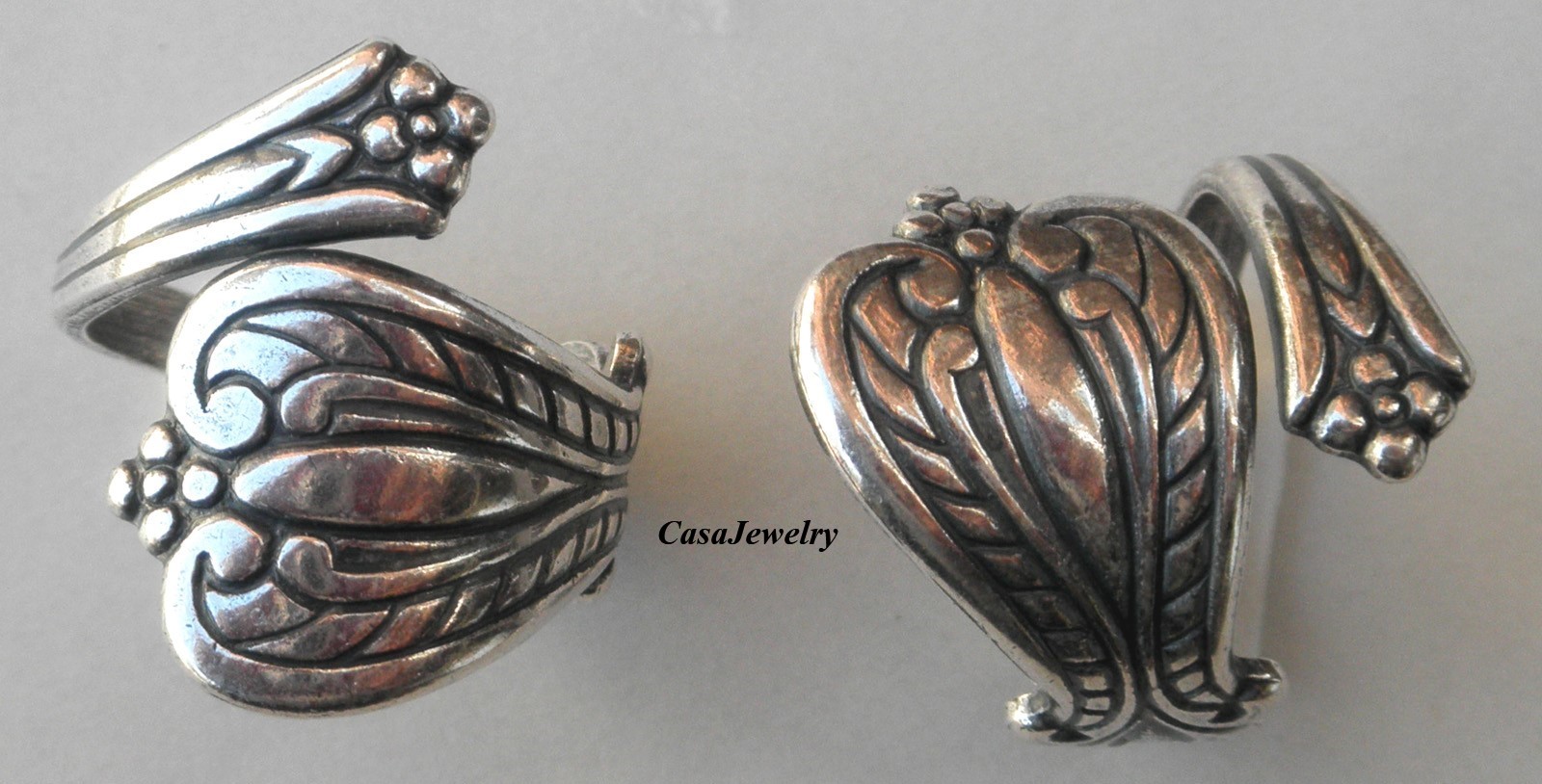 #4223 ANTIQUED STERLING SILVER PLATED ADJUSTABLE SPOON RING