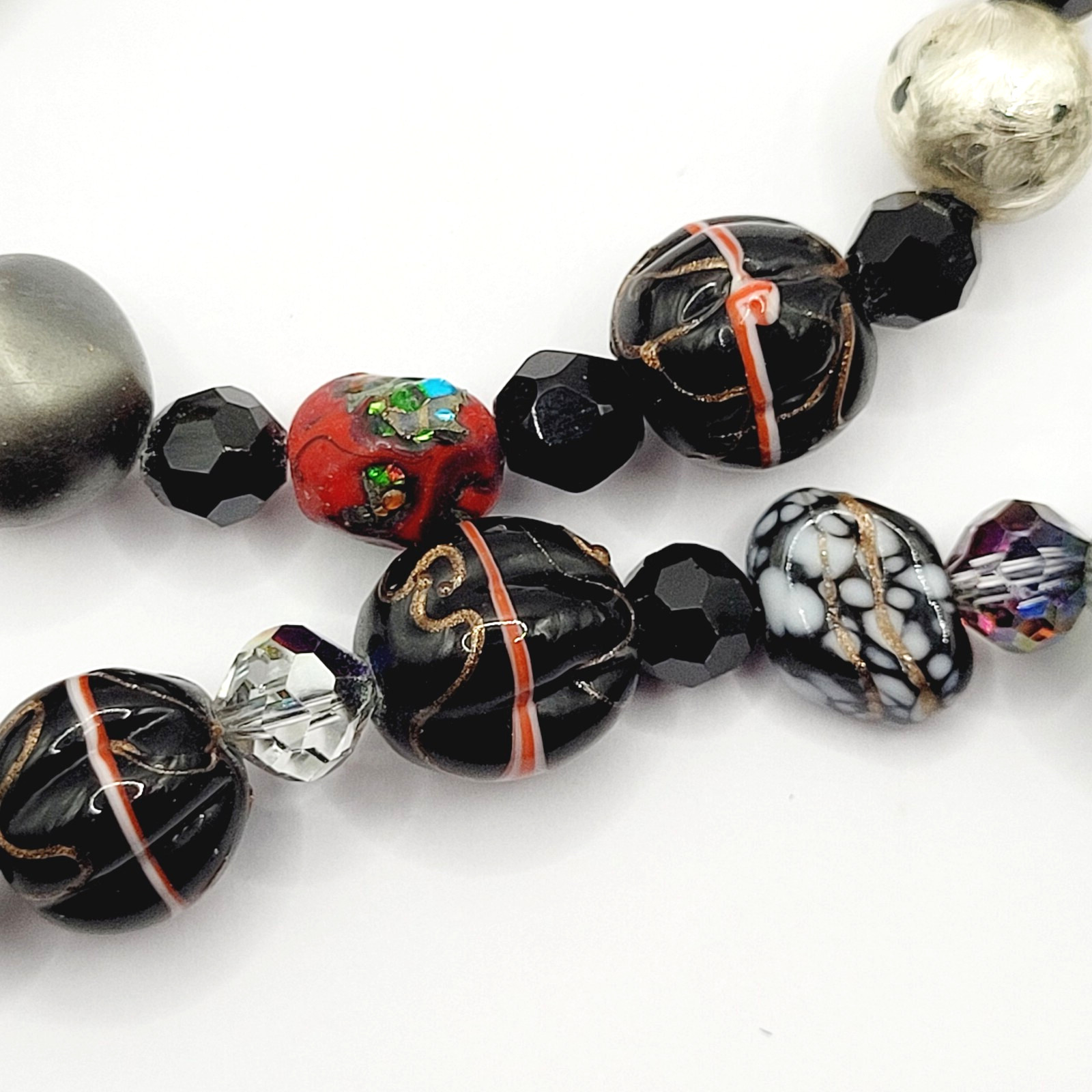 Art Glass Bead Strands Multi Color Style Foil Venetian Lampwork Crystal Necklace