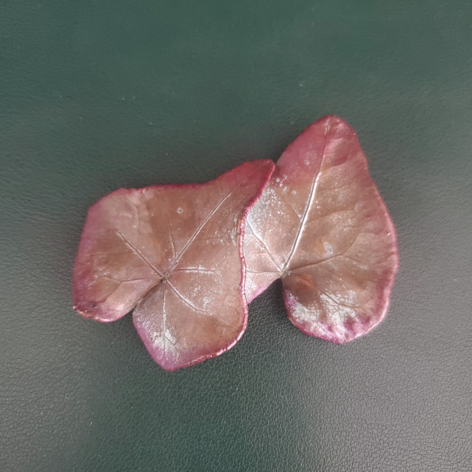Nature’s Creations Rockville Maryland Copper Leaf Leaves Brooch Pin Vintage