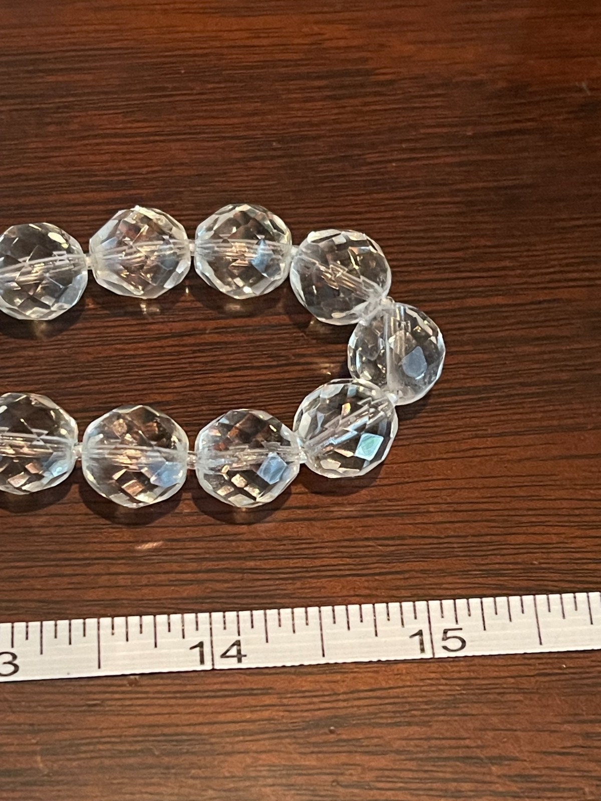 Antique Art Deco Rock Crystal Necklace Faceted Beads 31″ long 124.2g Flapper