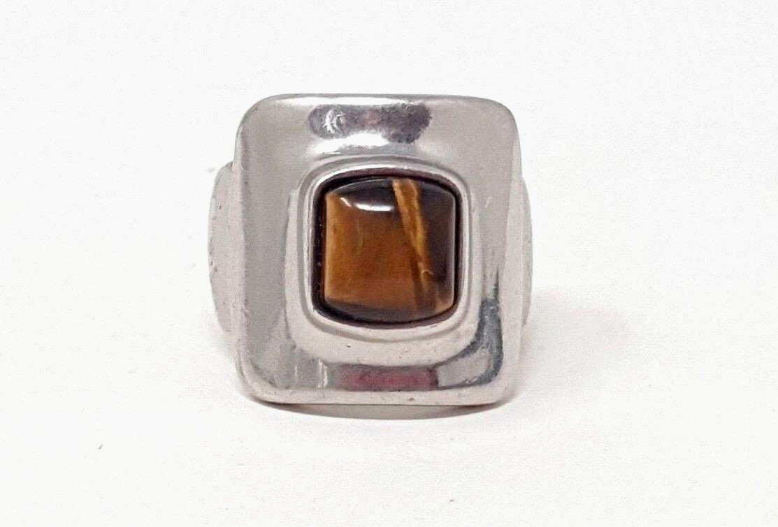 Vintage signed Lia Sophia silver tone band ring size 7