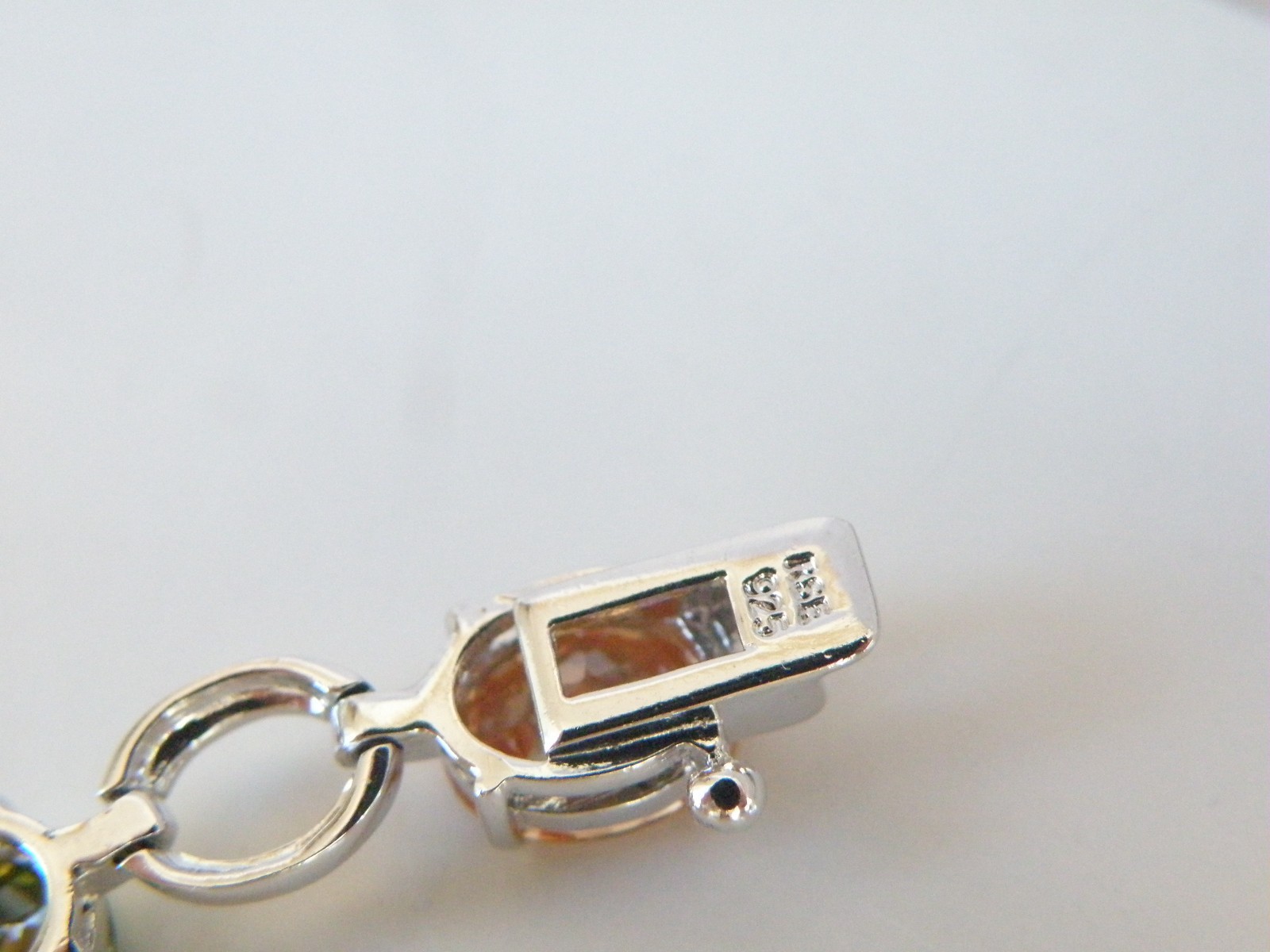 Vintage Sterling Silver 925 Gemstone Tennis Station Link Bracelet 7.5″