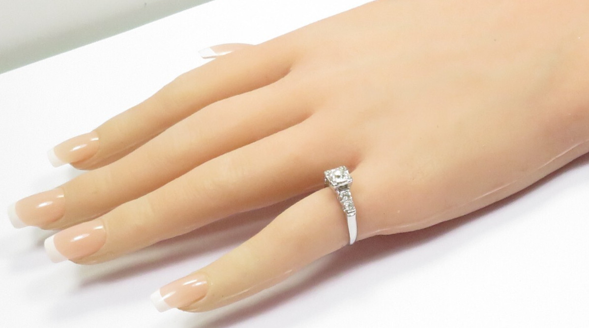 Antique Deco 1920’s European Diamond Engagement 13K Ring Size 5.25 UK-K EGL USA