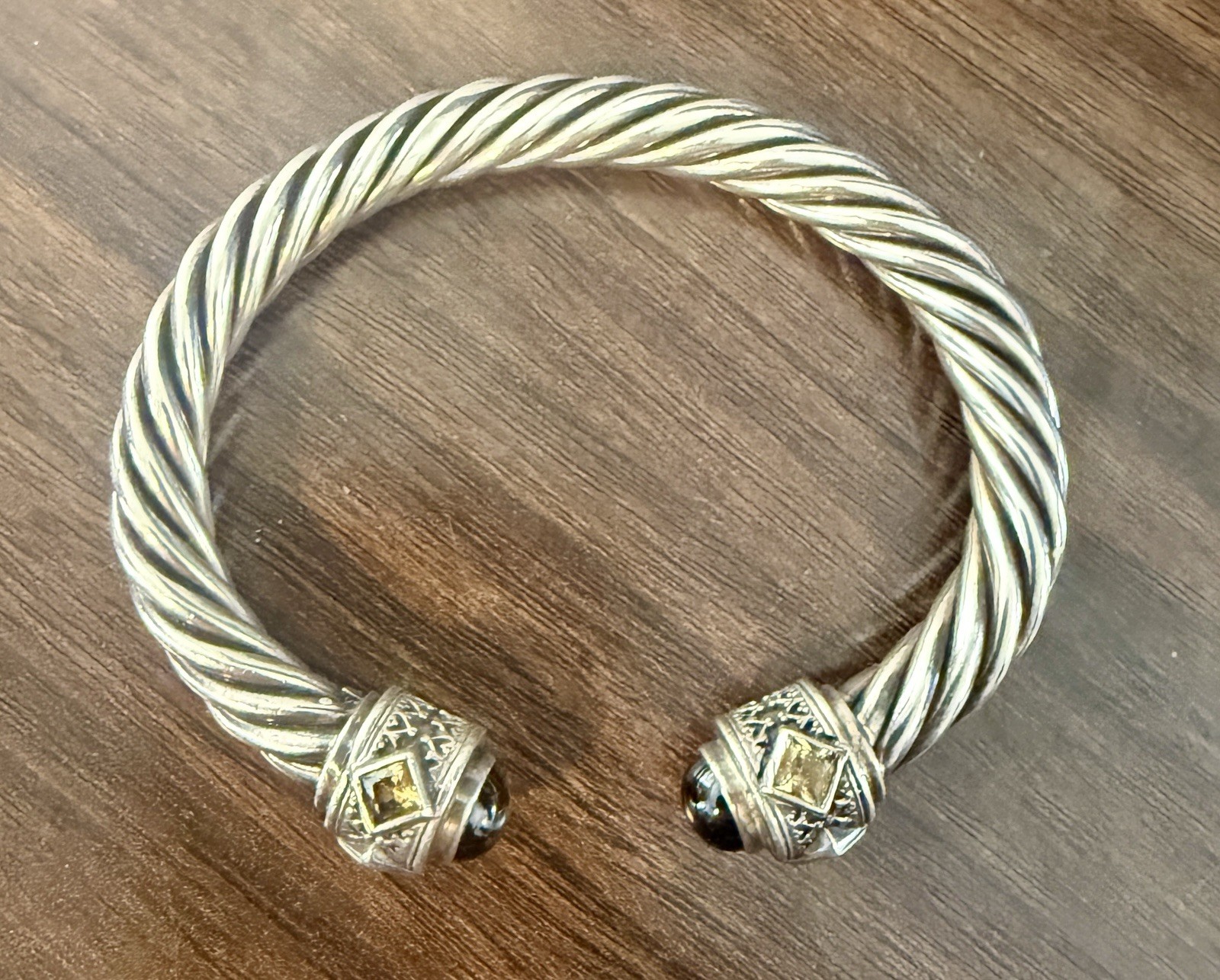 Estate Vintage Sterling Silver Twist Cable Bracelet 7”