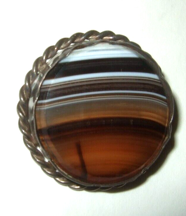 Scottish Agate Pin Antique Estate Jewelry