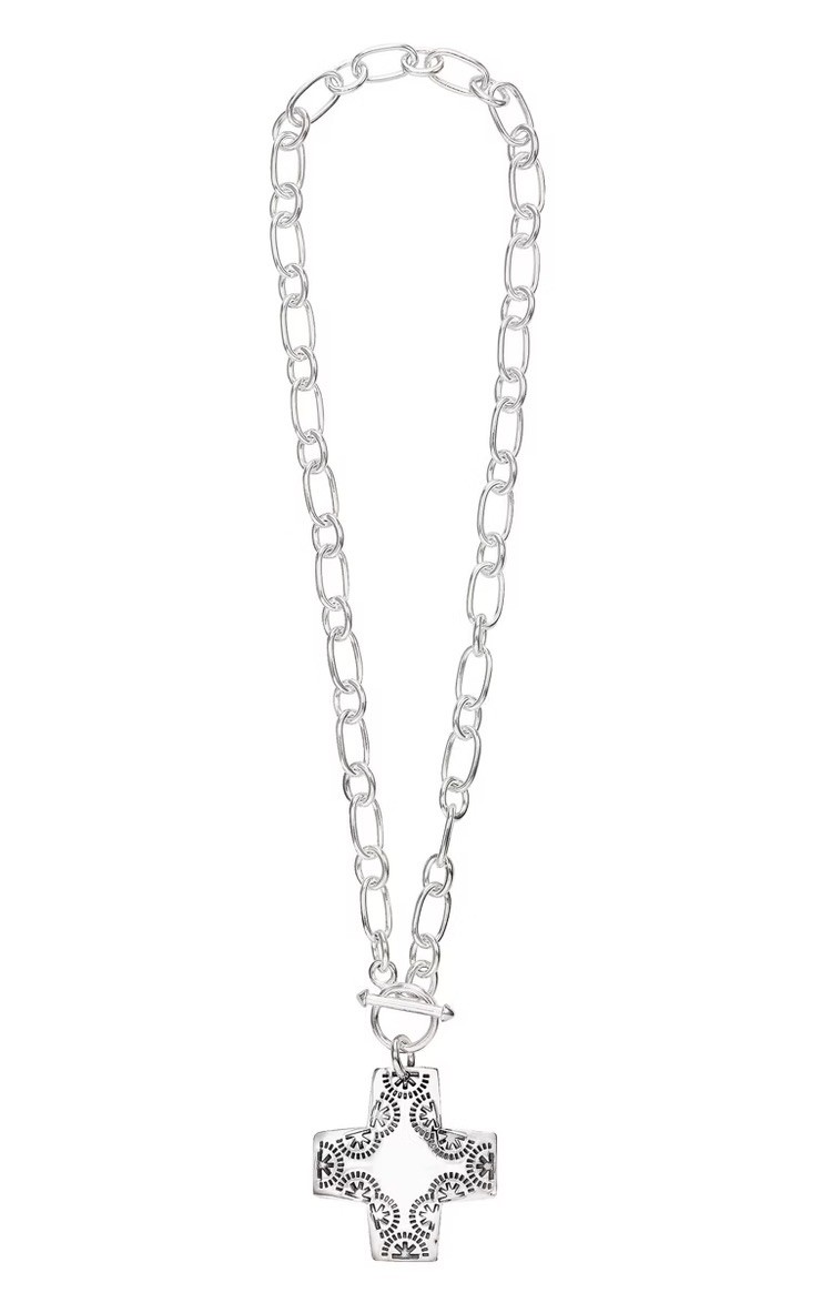 Vintage Silpada Sterling Silver Cross Pendant Chain Virtuosity Necklace