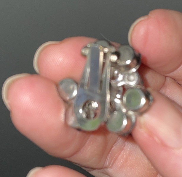 Vintage Juliana “BOOK PIECE” AB Crystal Starburst Brooch & Clip Earrings #1355