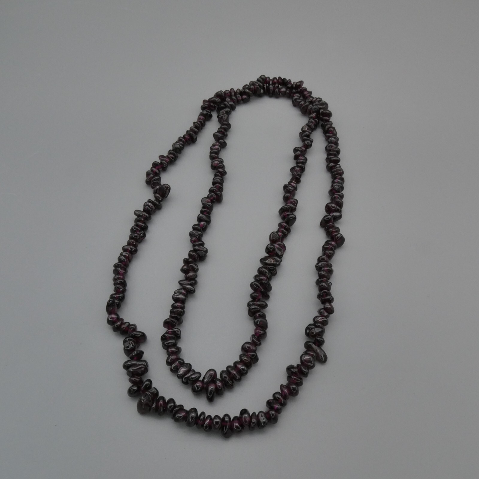 Vintage Purple Garnet Beaded 35″ Necklace Natural Pyrope Almandine Nugget 64g