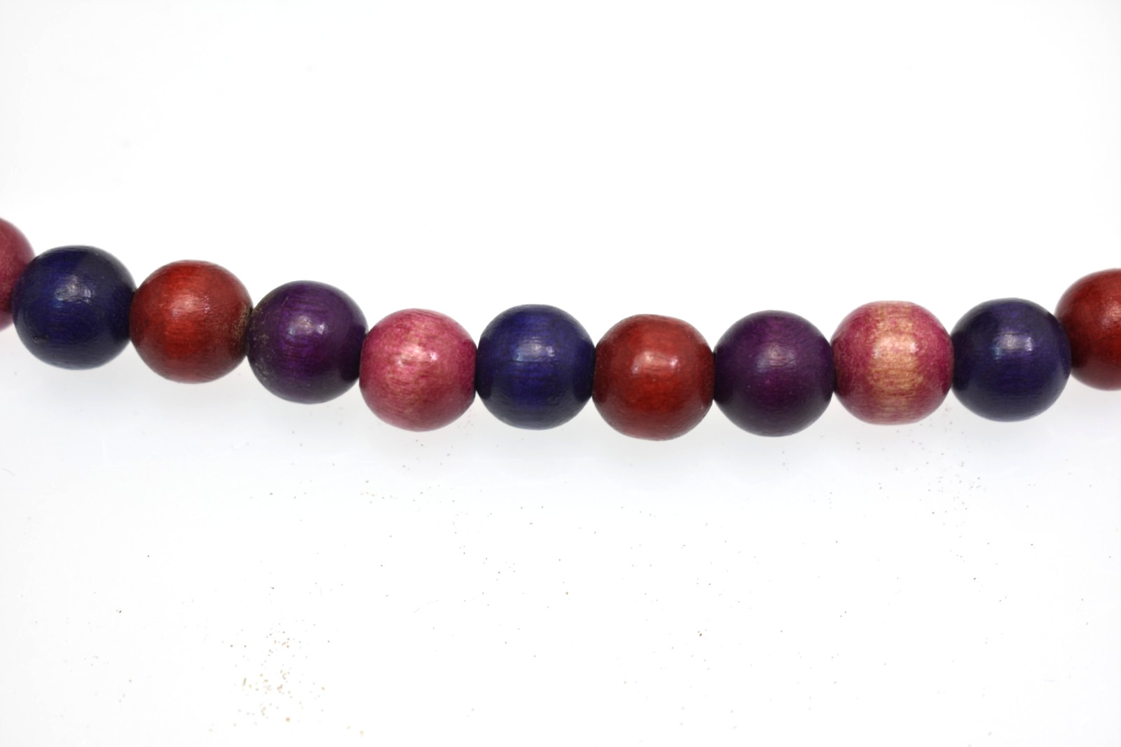Vintage Red purple and blue wooden beaded necklace