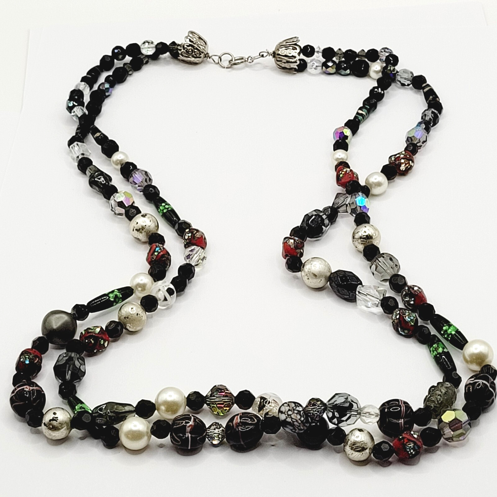 Art Glass Bead Strands Multi Color Style Foil Venetian Lampwork Crystal Necklace