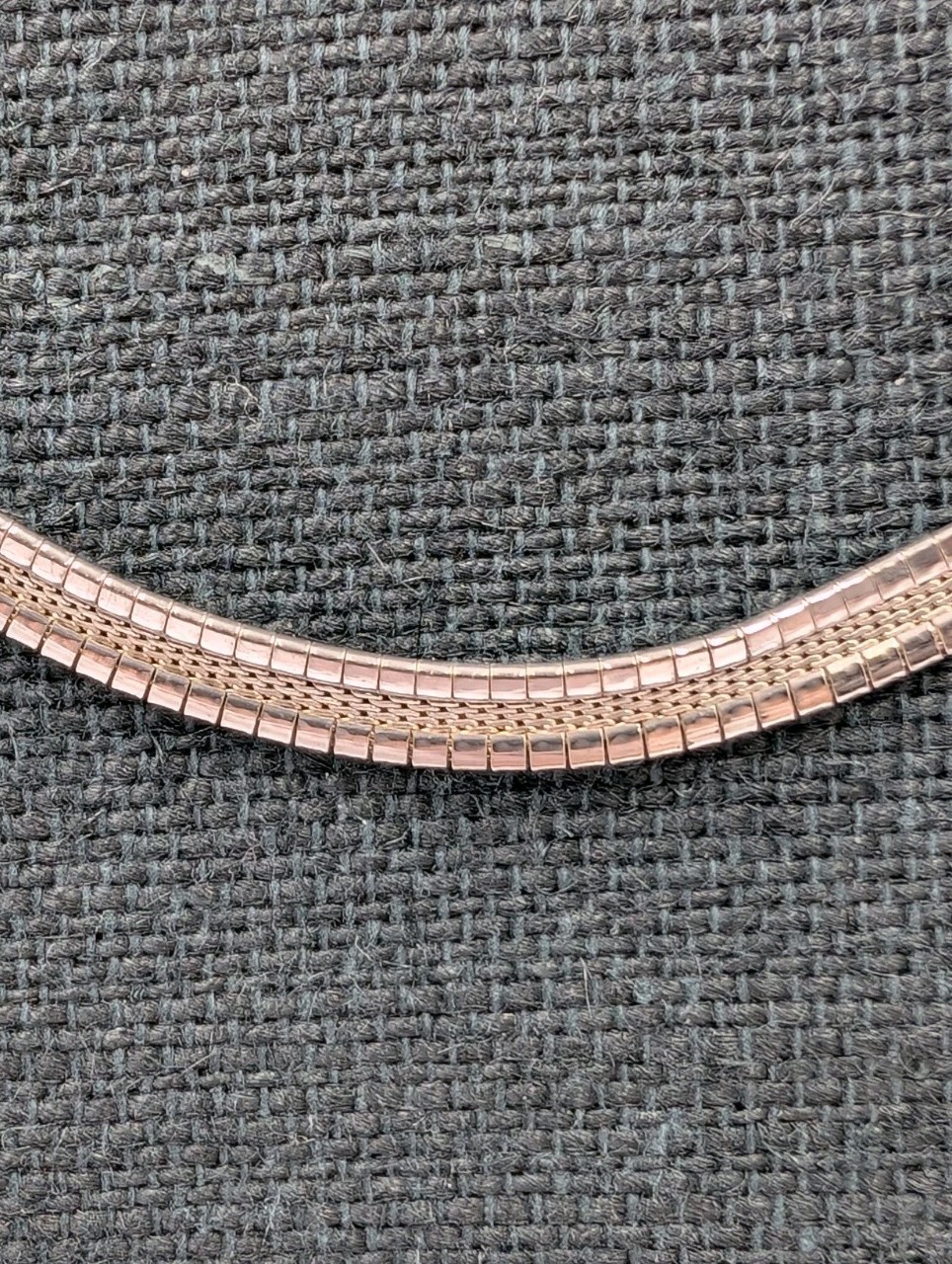 By M Vtg Sterling Silver 6mm Flat Omega Italian Chain 925 17.5″ Necklace – 26.4g