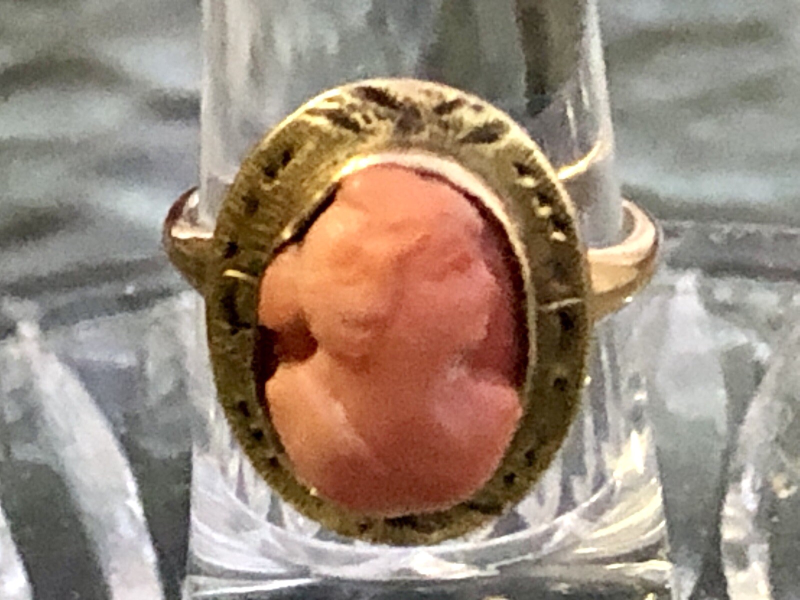 Antique Victorian 10K Solid Gold Coral Cameo Ring! Sz 4.25 Grandma’s Estate