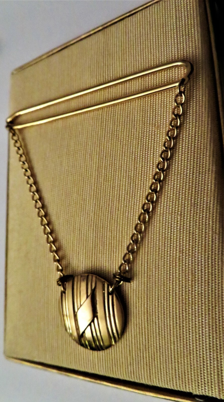 NOS Antique Art Deco HADLEY Yellow Gold GT Tie Clasp Bar w Box #c920