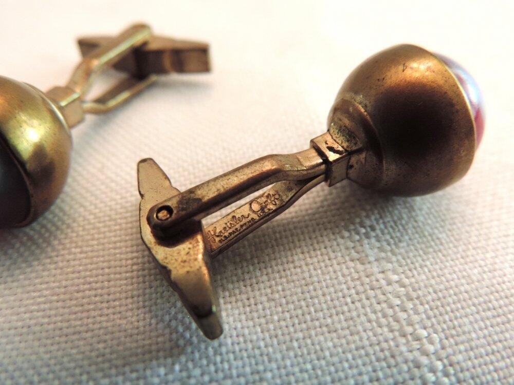 Vtg Lot #3 Men’s Jewelry Box Cuff Links Tie Clips Swank Kreisler Craft Unsigned