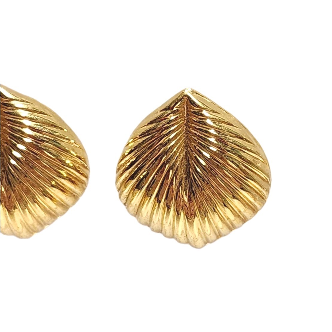Vintage Napier Gold Tone Leaf Design Textured Post Stud Earrings Leaves Nature