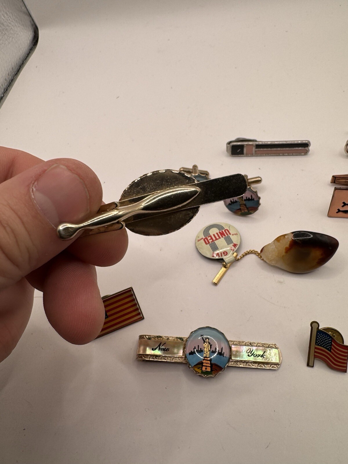 Vintage Lot of Tie Pins, Cuff Links & Tie Clips Fast Shipping Retro