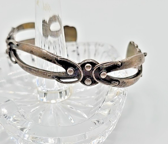 Vintage Taxco 980 Fine Silver Cuff 1940s Mexico Split Band 24.15g Modernist