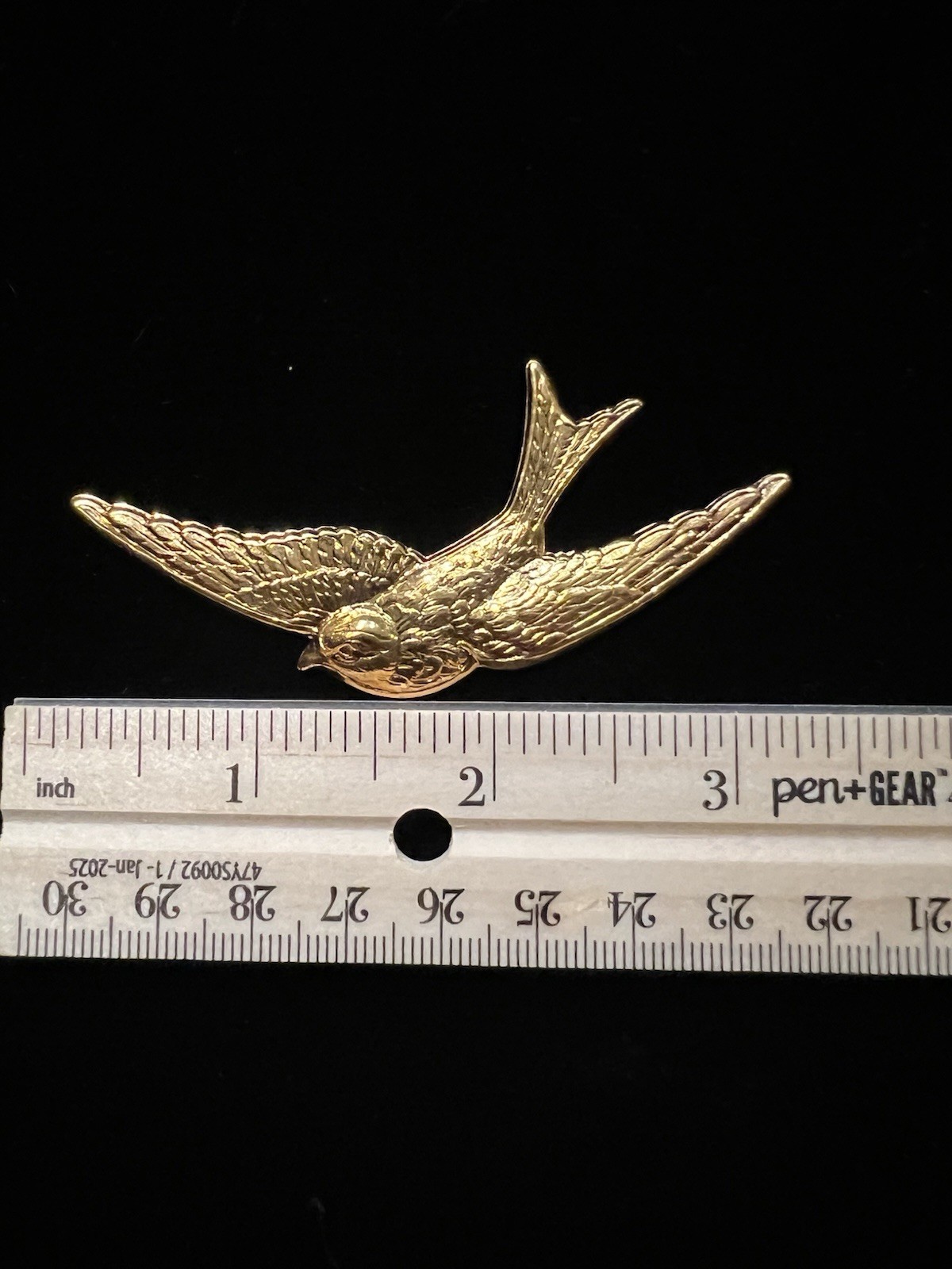 Vintage Bird 22K Gold Plated Brass Stamping for Jewelry/Craft/Decor/Famous Maker