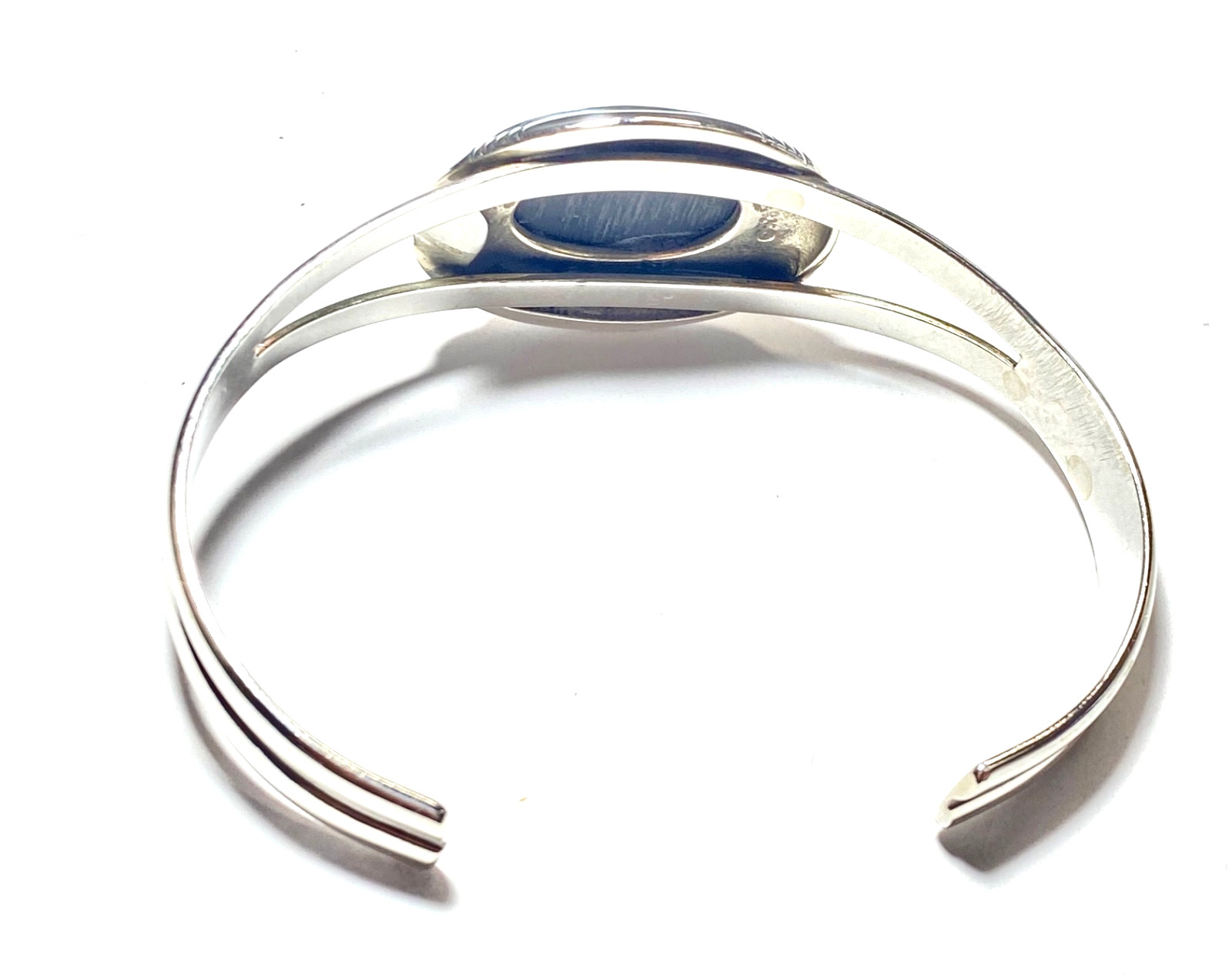 Vintage Sterling Multi-gem Inlay Carolyn Pollack Cuff Bracelet 2 1/2″ 2.5″