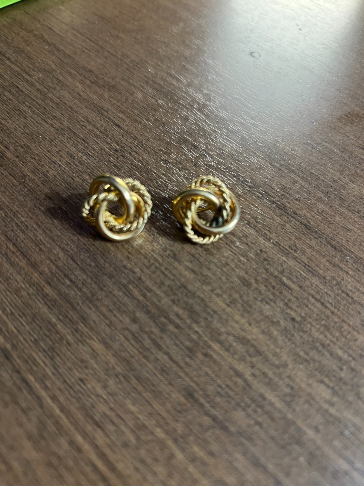 Vintage 12kt Gold Filled Infinity Knot Screw Back Earrings