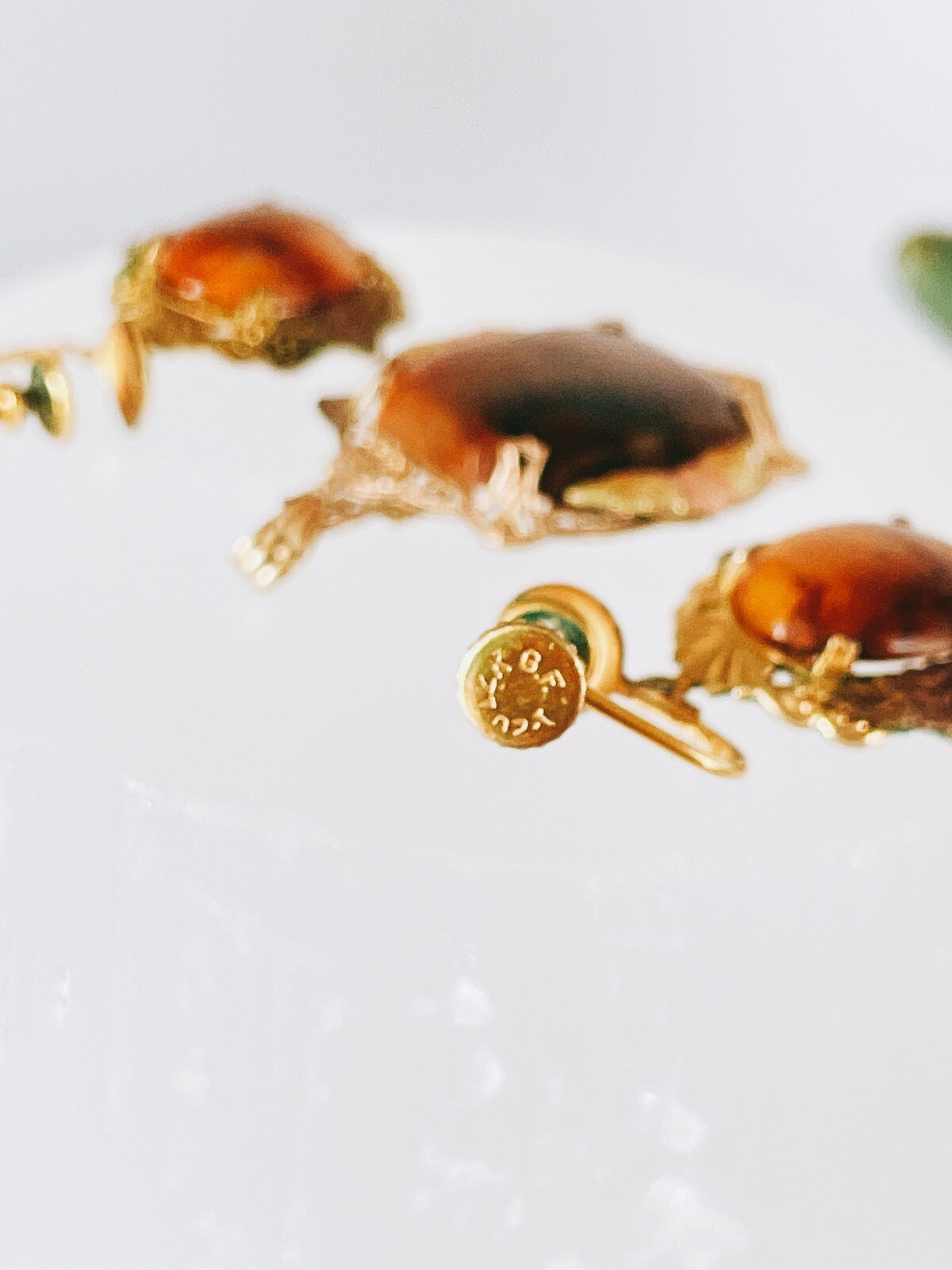 Baltic Honey Amber Gold Filled Pendant & ScrewBack Earrings Set Stunning Vintage