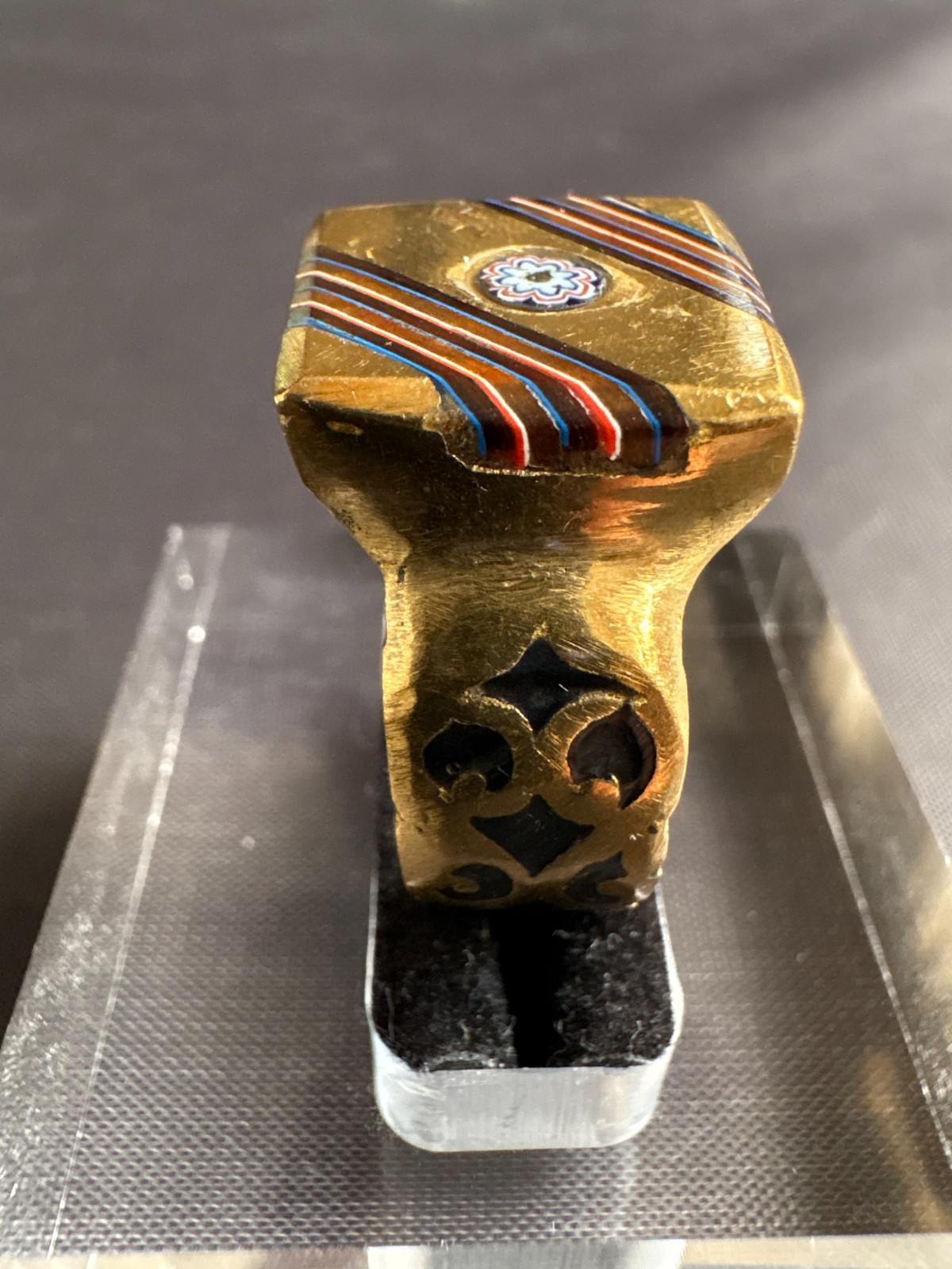 Vintage Moroccan Tuareg Brass Ring Large Berber Sahara Handmade Ring Size 12 US
