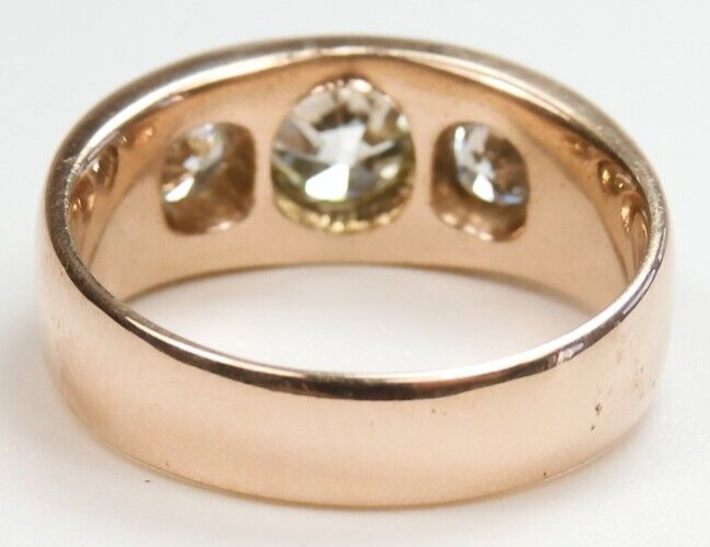 Antique 1920’s European Diamond Engagement Ring 14K Rose Gold 9 UK-R1/2 EGL USA
