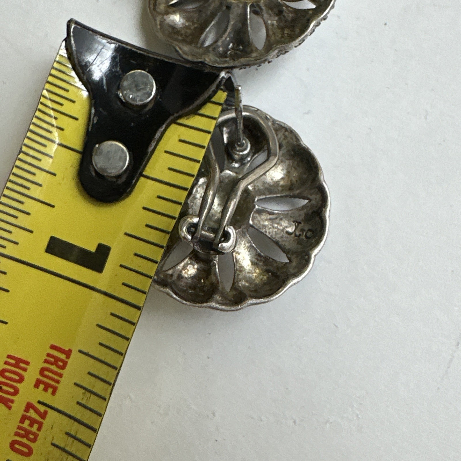 Vintage Sterling Silver Genuine Pearl Pierced Quality Earrings Signed