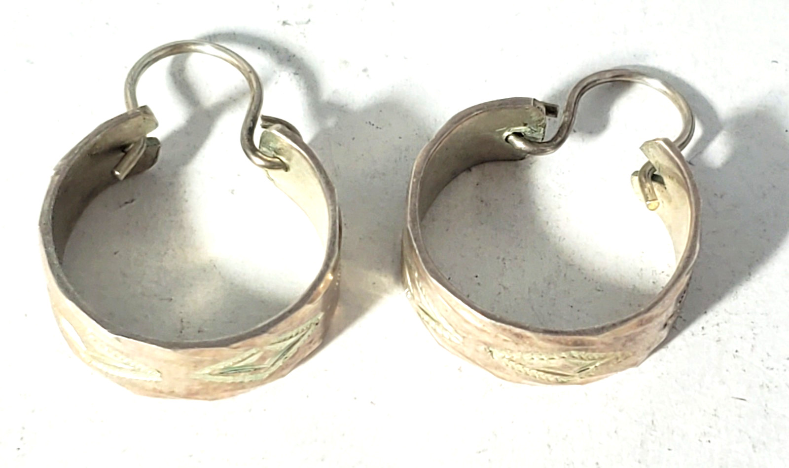 Vtg Sterling Silver SOUTHWEST Stamped Designs Dangle Drop Hoop Earrings Lot