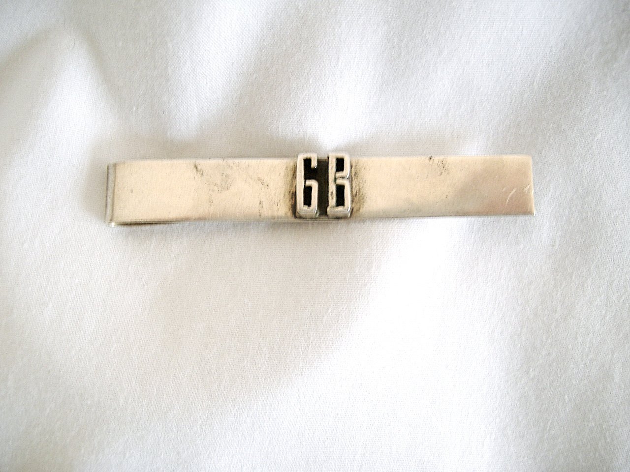 Antique Sterling Silver Money Clip W/ Raised Initials “G B” Green Backs?