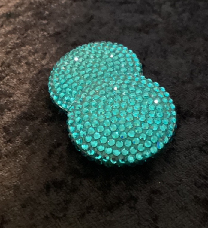Richard Kerr vintage Swarovski crystal earrings/brilliant turquoise blue. 1 1/2