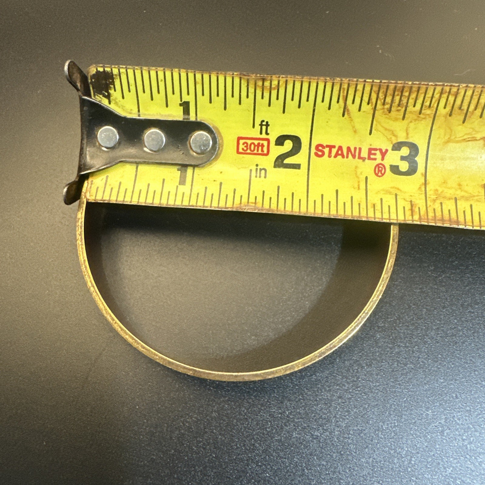 Brass Tone Bangle Ruler Measuring Tape Design Vintage