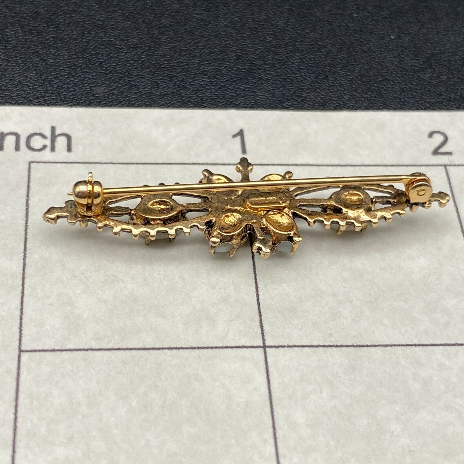 Vintage Opal Gold Wash Sterling Silver Brooch Pin