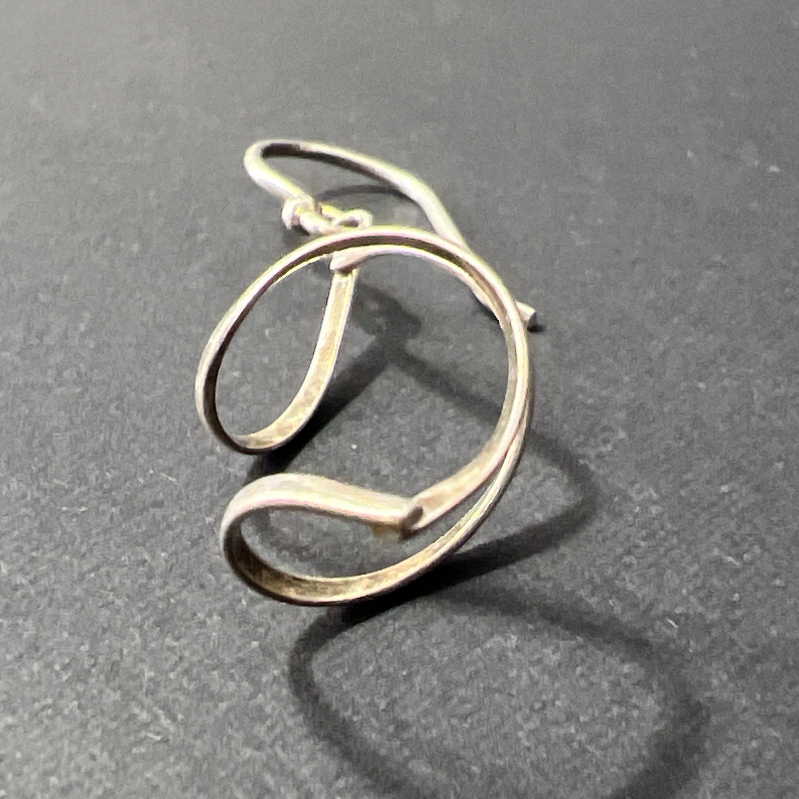 Spiral Loop Sterling Silver Dangle Drop Single Earring Charm Vintage 925