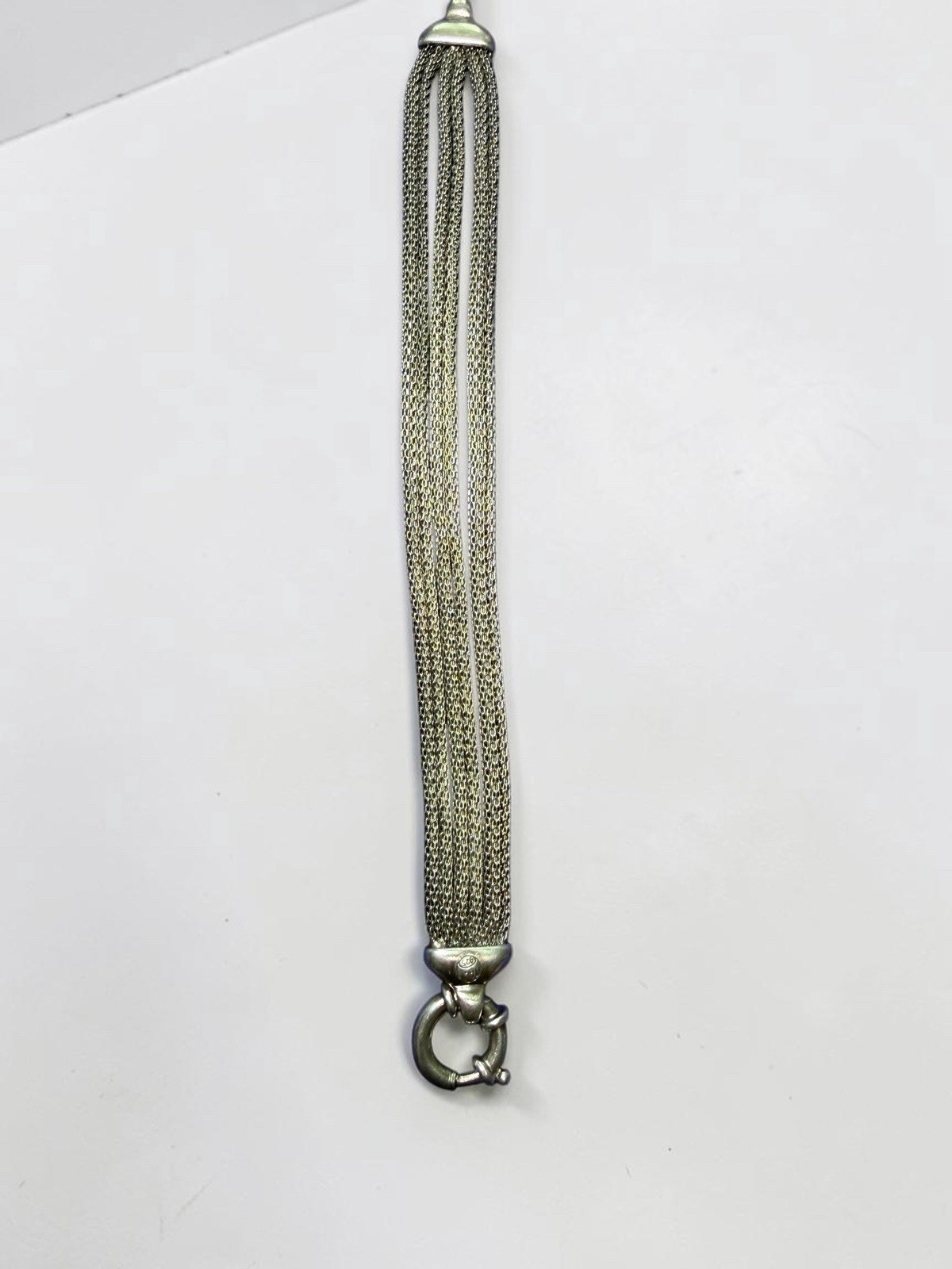 VTG Italy Popcorn 925 Sterling Silver 6 Strand Woven Mesh Bracelet 7.5″ 29g