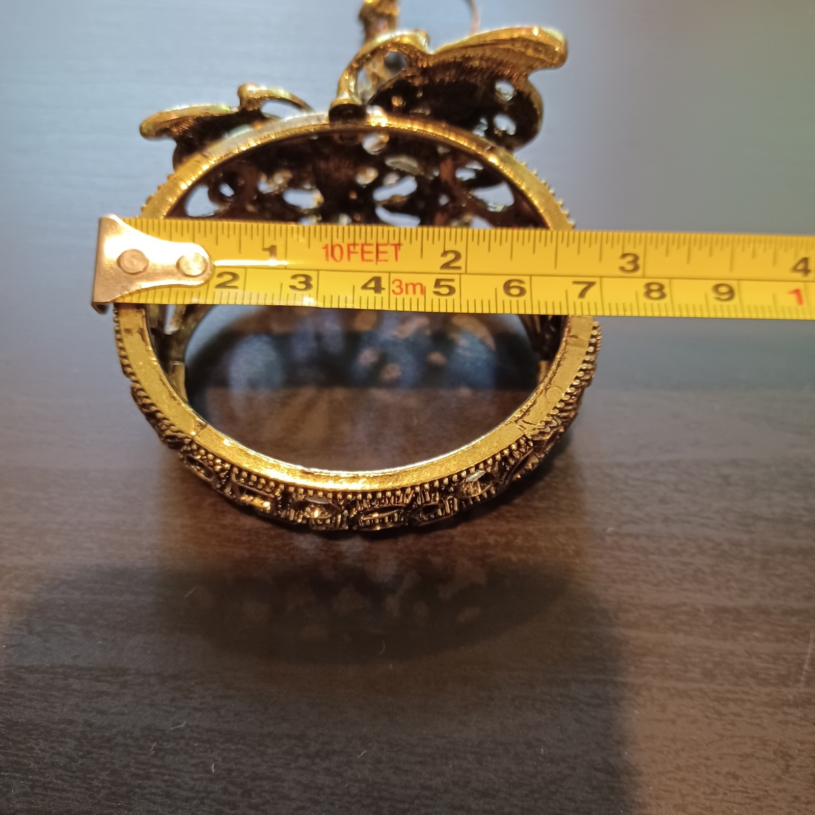 Lot of 2 Bangle Cuff Hinged Bracelets Gold Tone + Slave Style Metal Super Cute