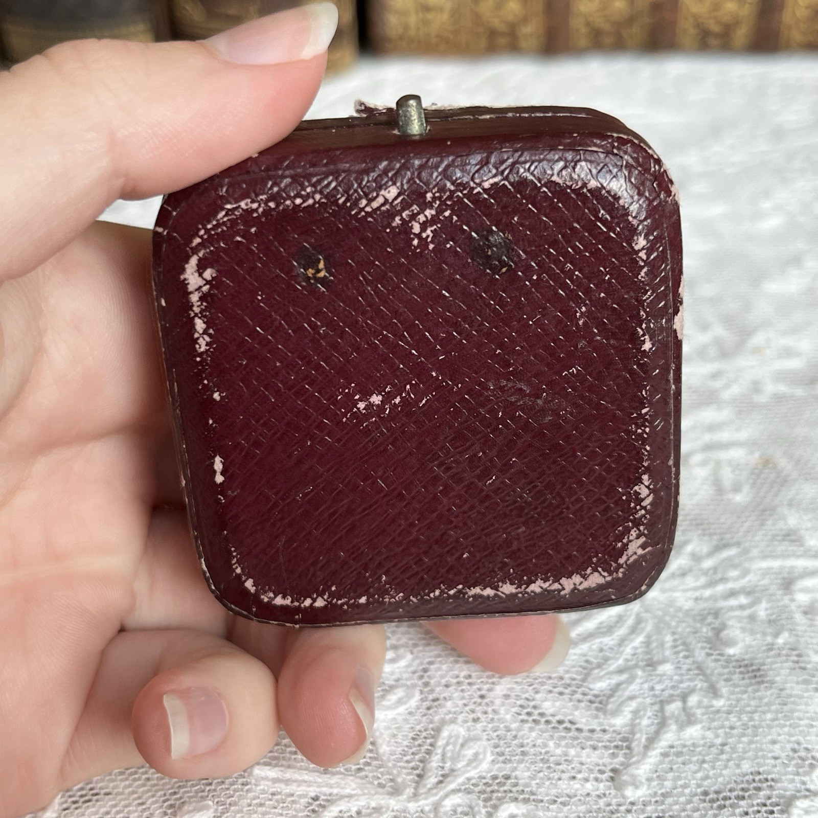 Antique Art Nouveau 14k Purple Enamel Diamond Orchid Brooch Pendant Original Box