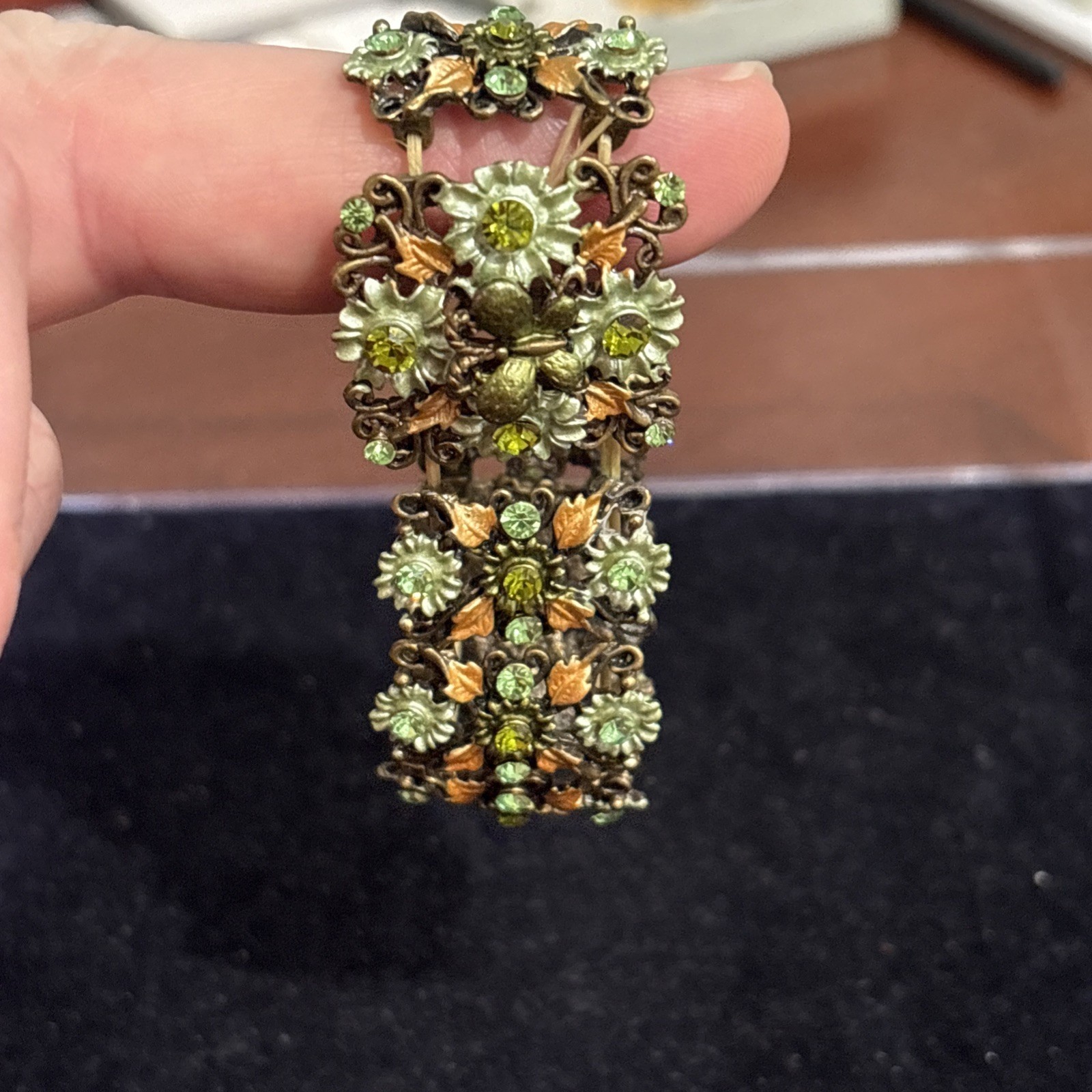 Vintage Victorian Revival Style Multi Link Butterfly Motif Costume Bracelet